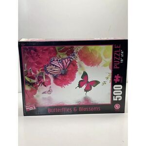 FOREVER CLEVER BUTTERFLIES  & BLOSSOMS 500 PIECES 19" X 14" JIGSAW PUZZLE